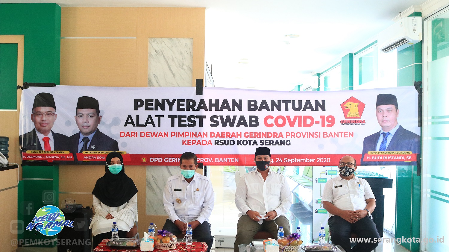 Walikota Serang dan Gerindra Banten Berikan Alat Test Swab Covid19 Untuk RSUD Kota Serang 