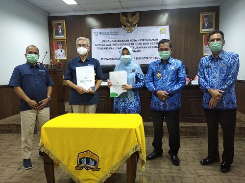 Perjanjian kerja sama antara Pemerintah Kota Serang, BPJS Kesehatan cabang banten, dan RSUD Kota Serang