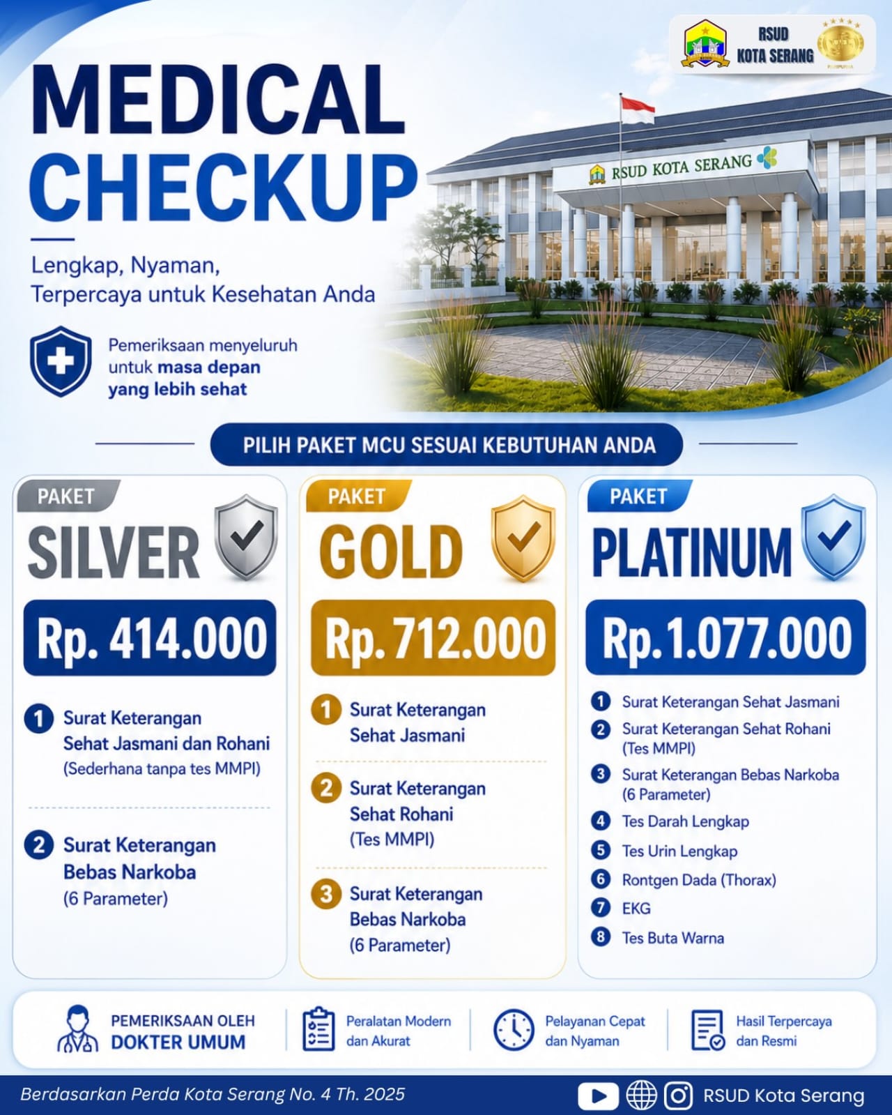 Segini Rincian Biaya MCU di RSUD Kota Serang